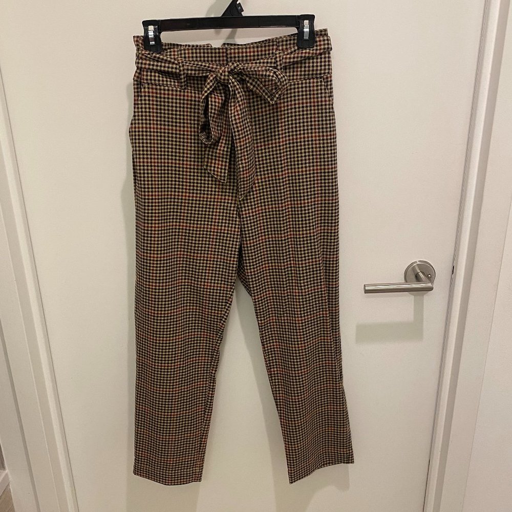 Abercrombie Plaid Red & Tan Straight Leg Trousers